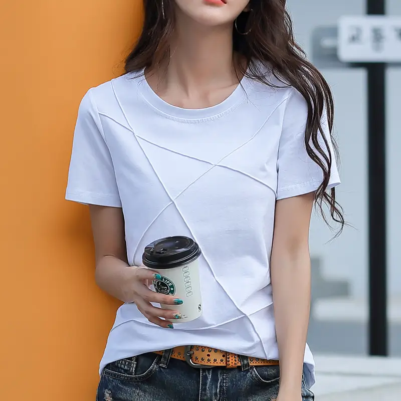 Purple Loose Sleeve T-Shirt Women Large Summer Wear - Image 3