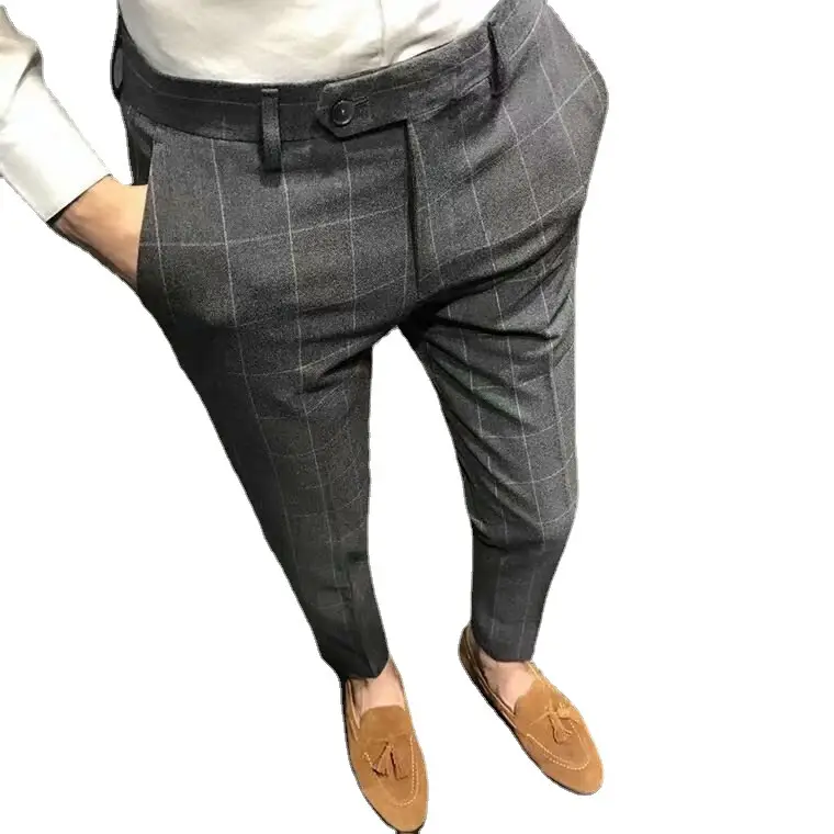 Men Slim Fit Black Trousers 2021 Spring Summer - Image 7