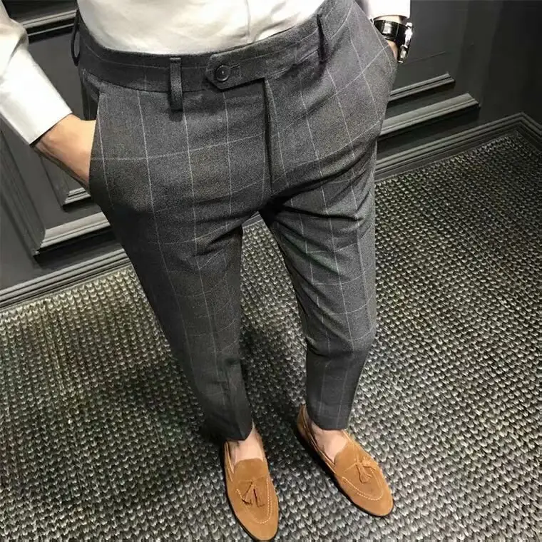 Men Slim Fit Black Trousers 2021 Spring Summer - Image 2