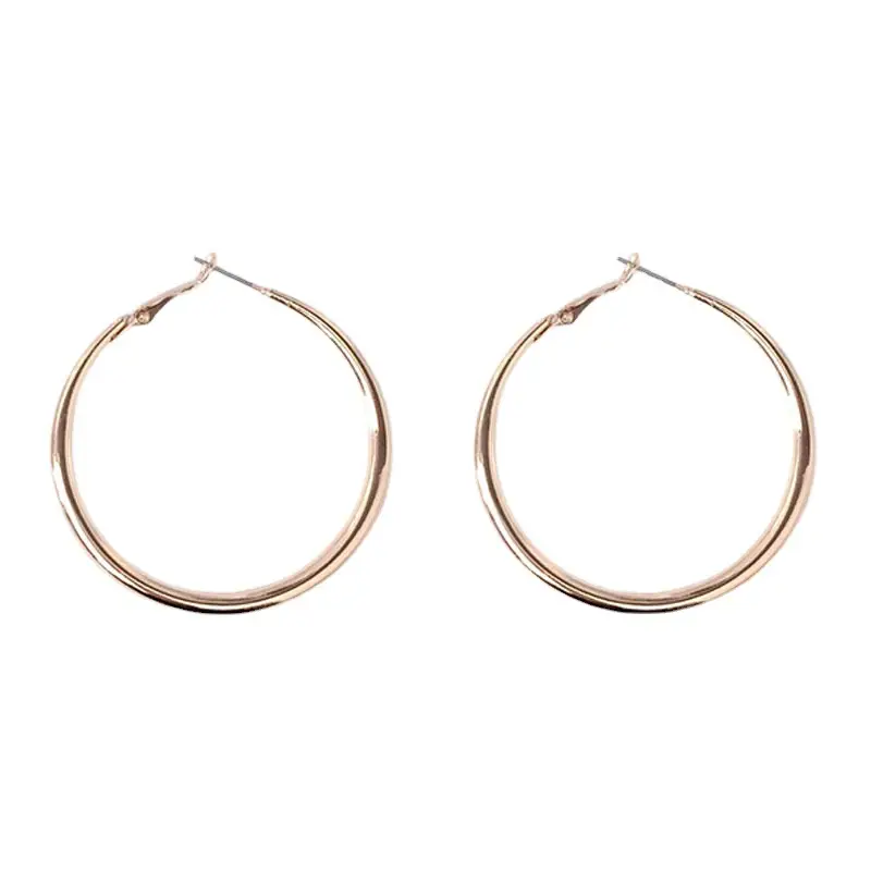Metallic Hoop Earrings for Women Large Fashion Jewelry - Image 6