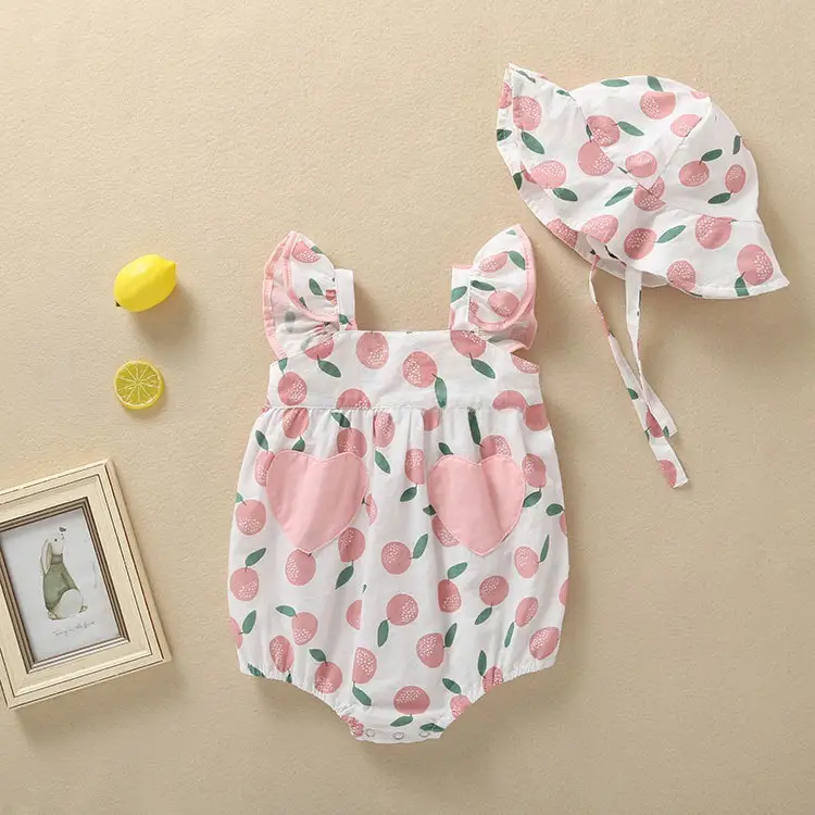 100% Cotton Baby Romper Triangle Design for Girls - Image 2