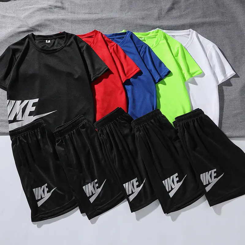 Men Printed Nike Shorts Set Black Summer Casual - Image 8