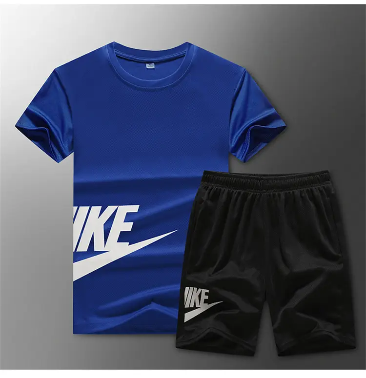 Men Printed Nike Shorts Set Black Summer Casual - Image 4