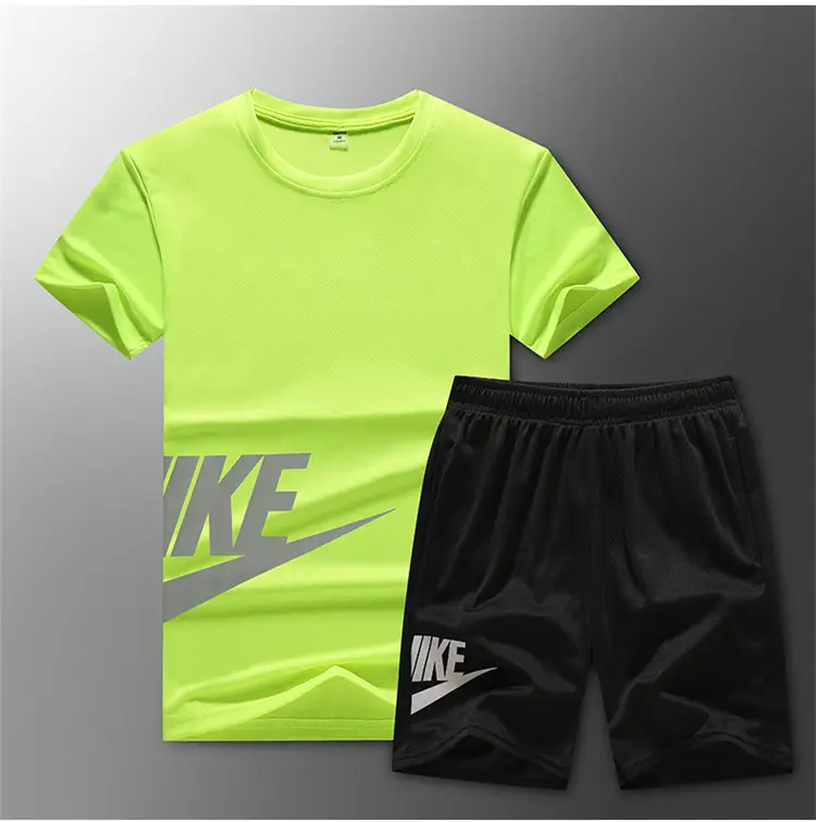 Men Printed Nike Shorts Set Black Summer Casual - Image 5