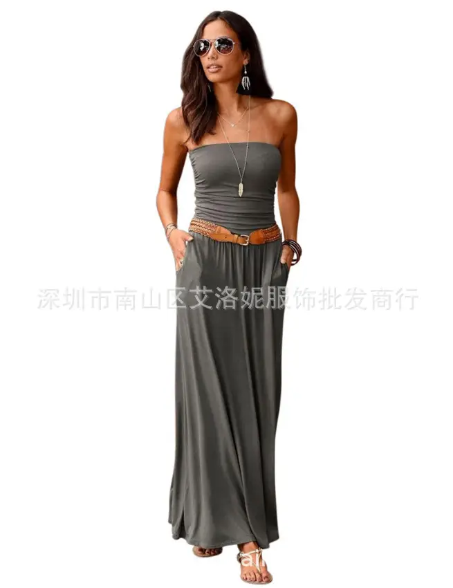2020 Summer Strapless Sleeveless Dress for Women - Image 2