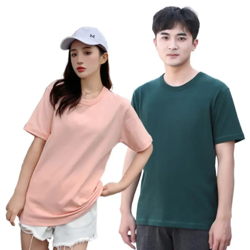 Men White Cotton T-Shirt 300g Loose Casual Crew Neck - Image 14