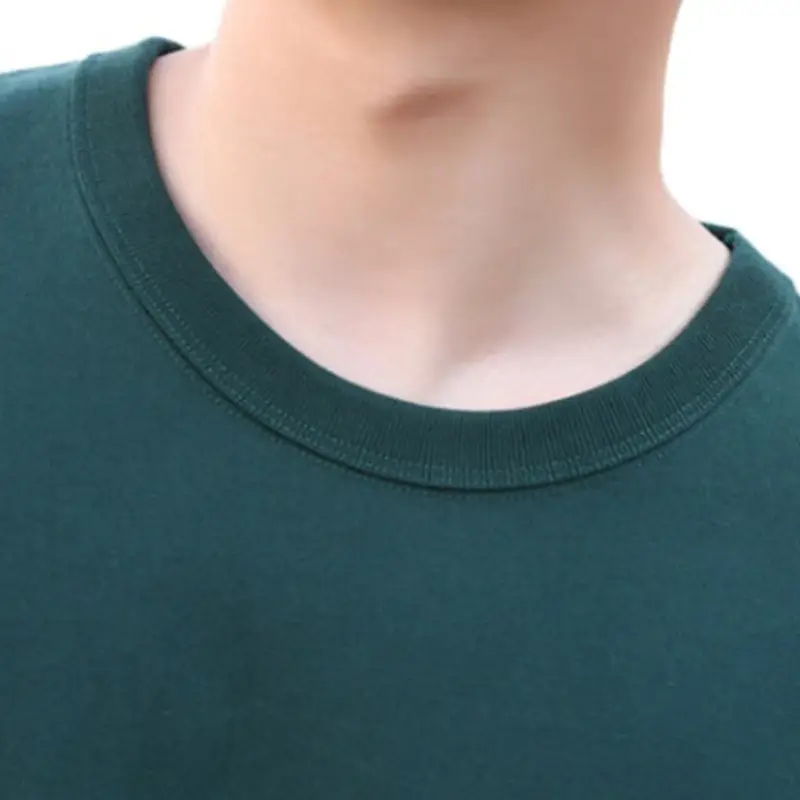 Men White Cotton T-Shirt 300g Loose Casual Crew Neck - Image 15
