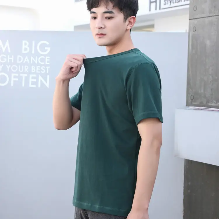 Men White Cotton T-Shirt 300g Loose Casual Crew Neck - Image 16