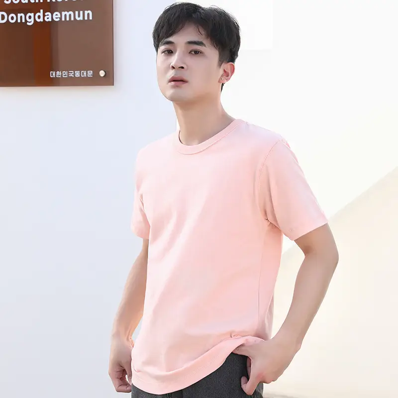 Men White Cotton T-Shirt 300g Loose Casual Crew Neck — feature 17