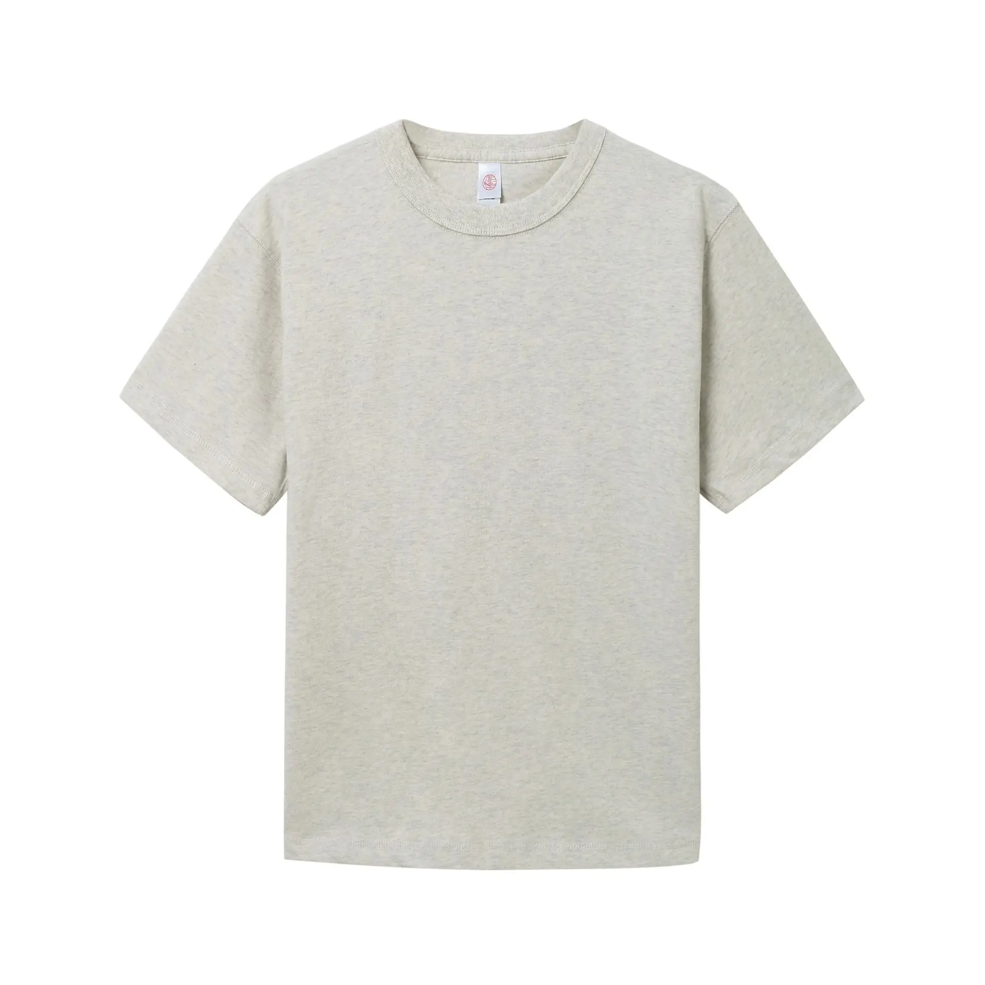 Men White Cotton T-Shirt 300g Loose Casual Crew Neck - Image 3