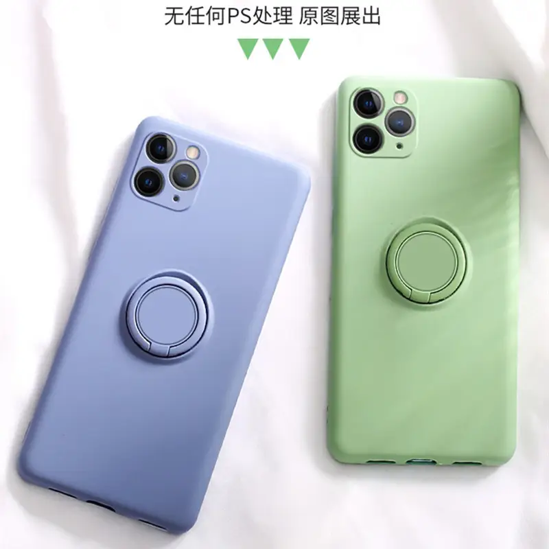 Liquid Silicone iPhone Case with Drop Protection & Grip Ring