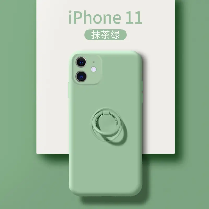 Liquid Silicone iPhone Case with Drop Protection & Grip Ring
