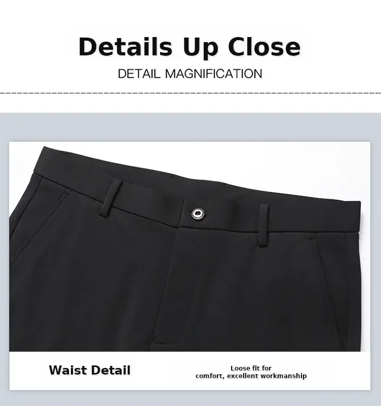 Men's Grey Four-Sided Stretch Pants Casual Formal Suit — feature 24