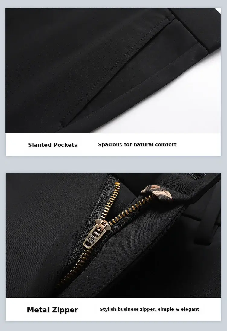 Men's Grey Four-Sided Stretch Pants Casual Formal Suit — feature 25