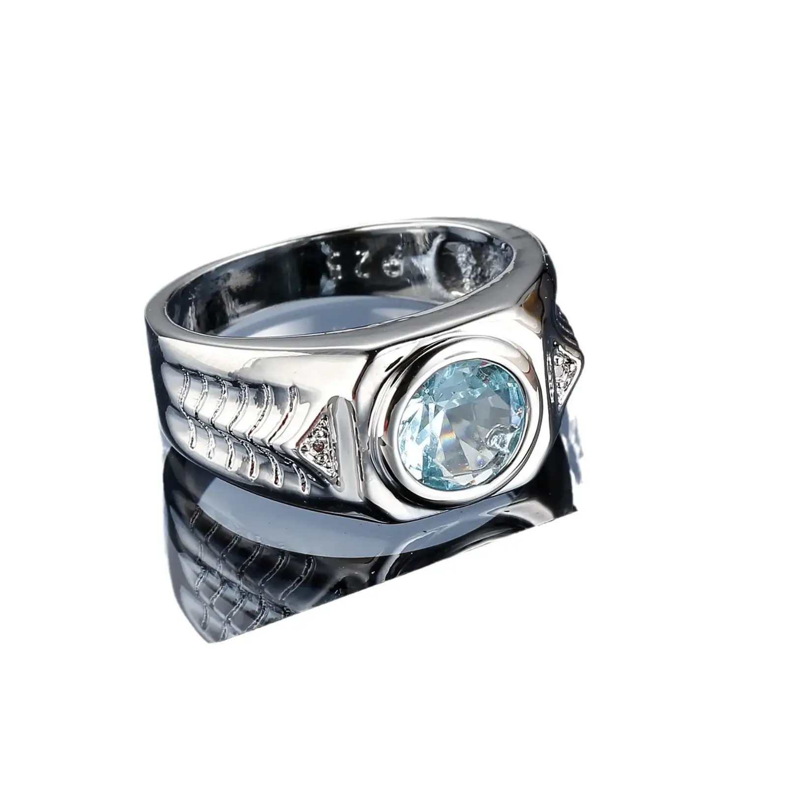 Sea Blue Zircon Ring for Women's Wedding Jewelry - Image 5