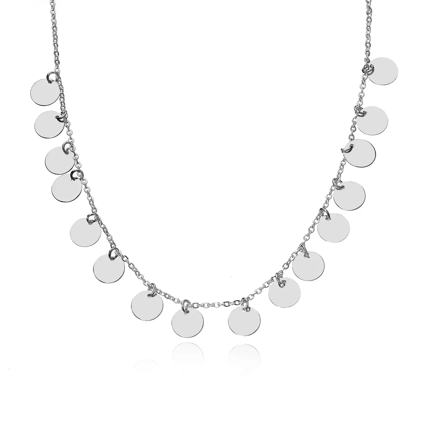 European American Cross Border Round Sequins Pendant Clavicle Chain