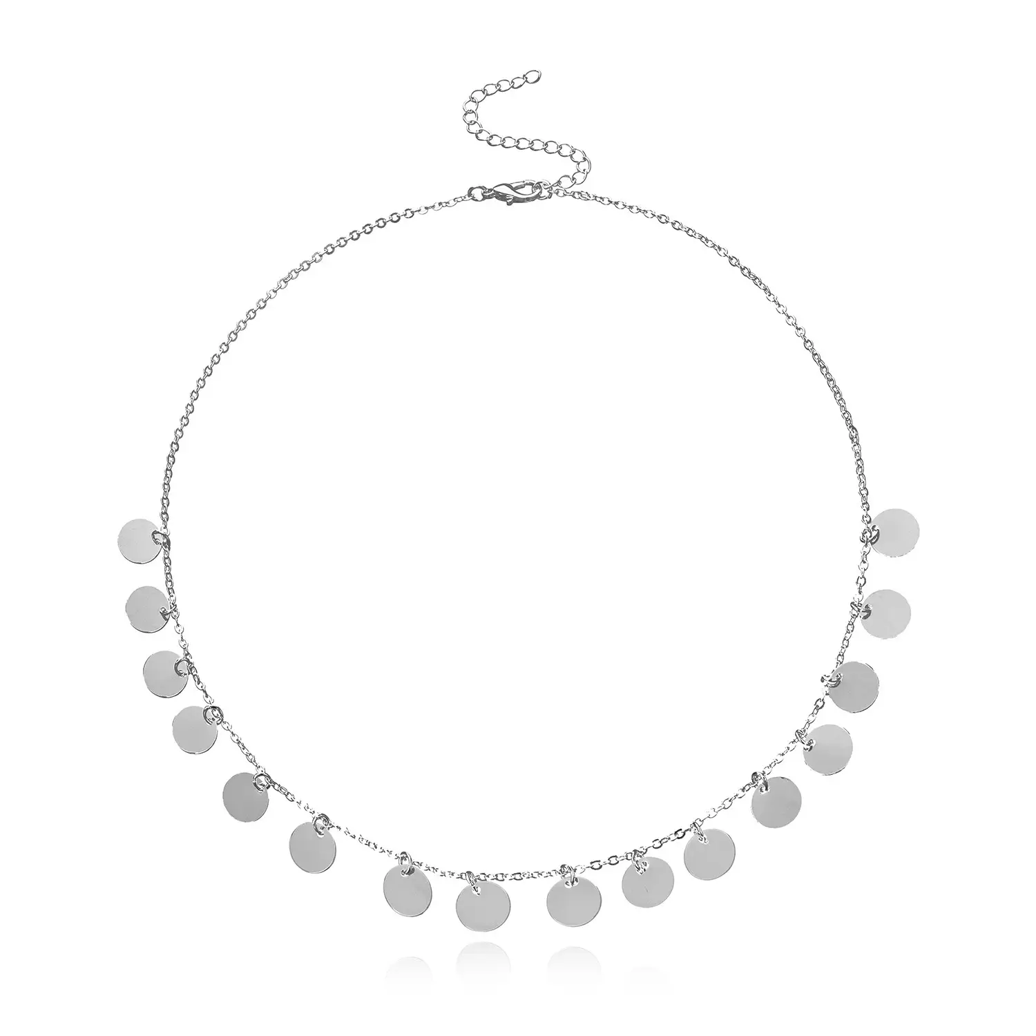 European American Cross Border Round Sequins Pendant Clavicle Chain