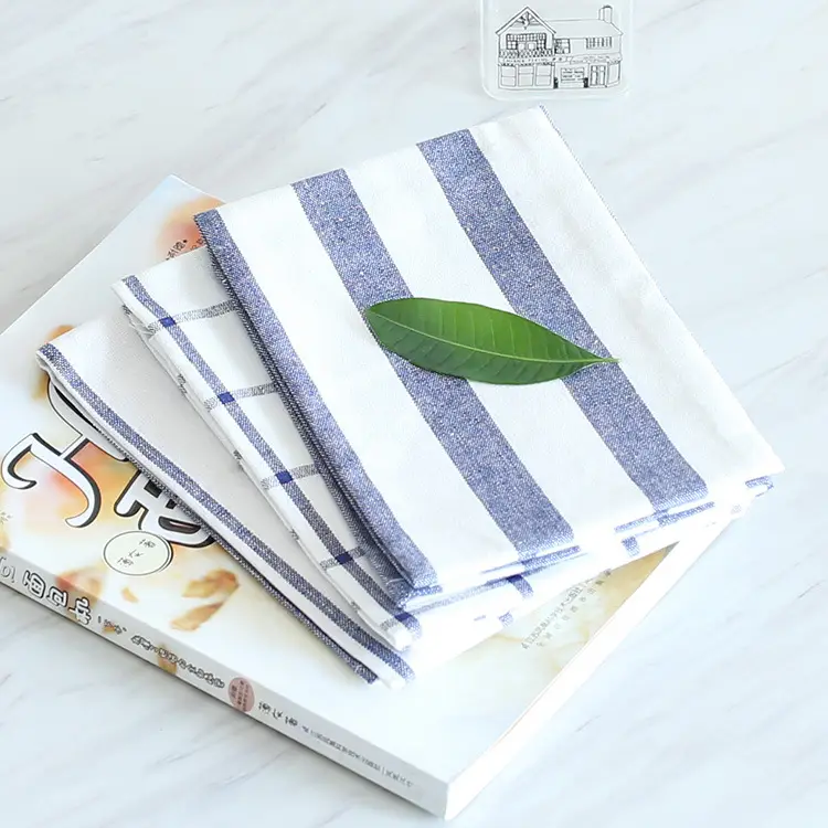 Japanese Square Napkin Mat Striped Cotton Blue White - Image 8