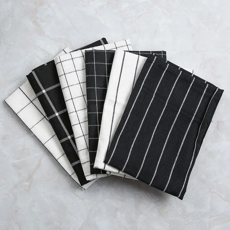 Japanese Square Napkin Mat Striped Cotton Blue White — feature 12