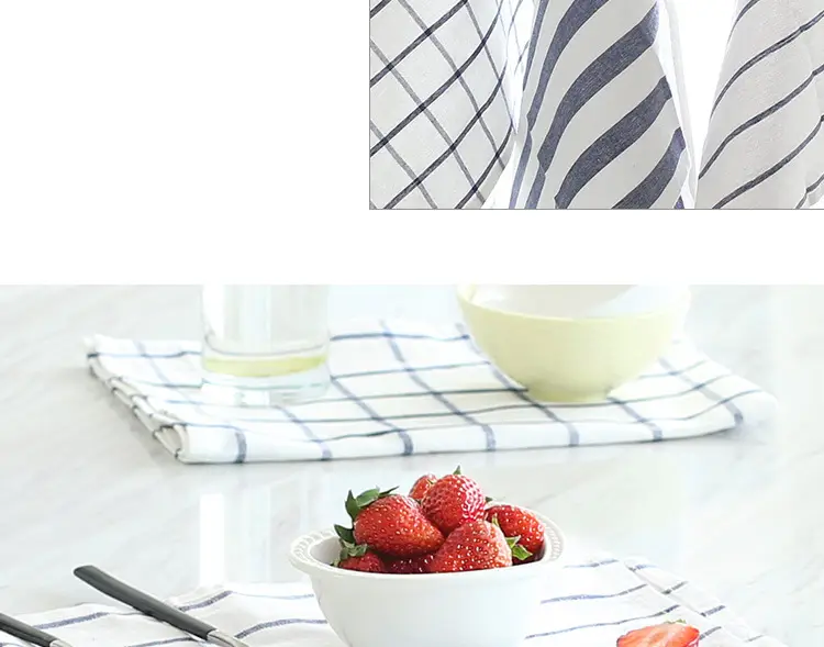Japanese Square Napkin Mat Striped Cotton Blue White — feature 6