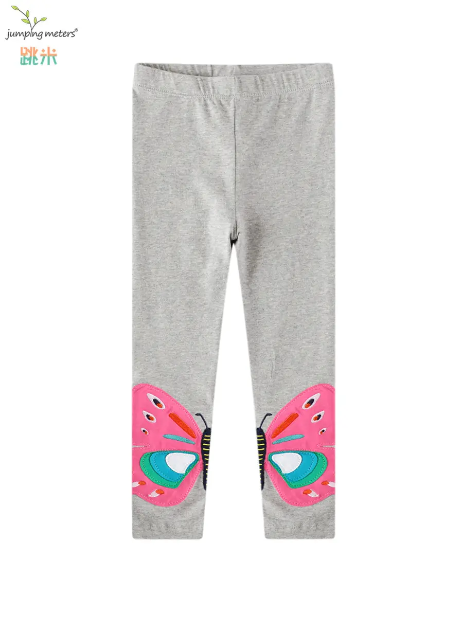 Girls' Grey Knitted Jumping Pants with Pink Knee Pads - Image 6