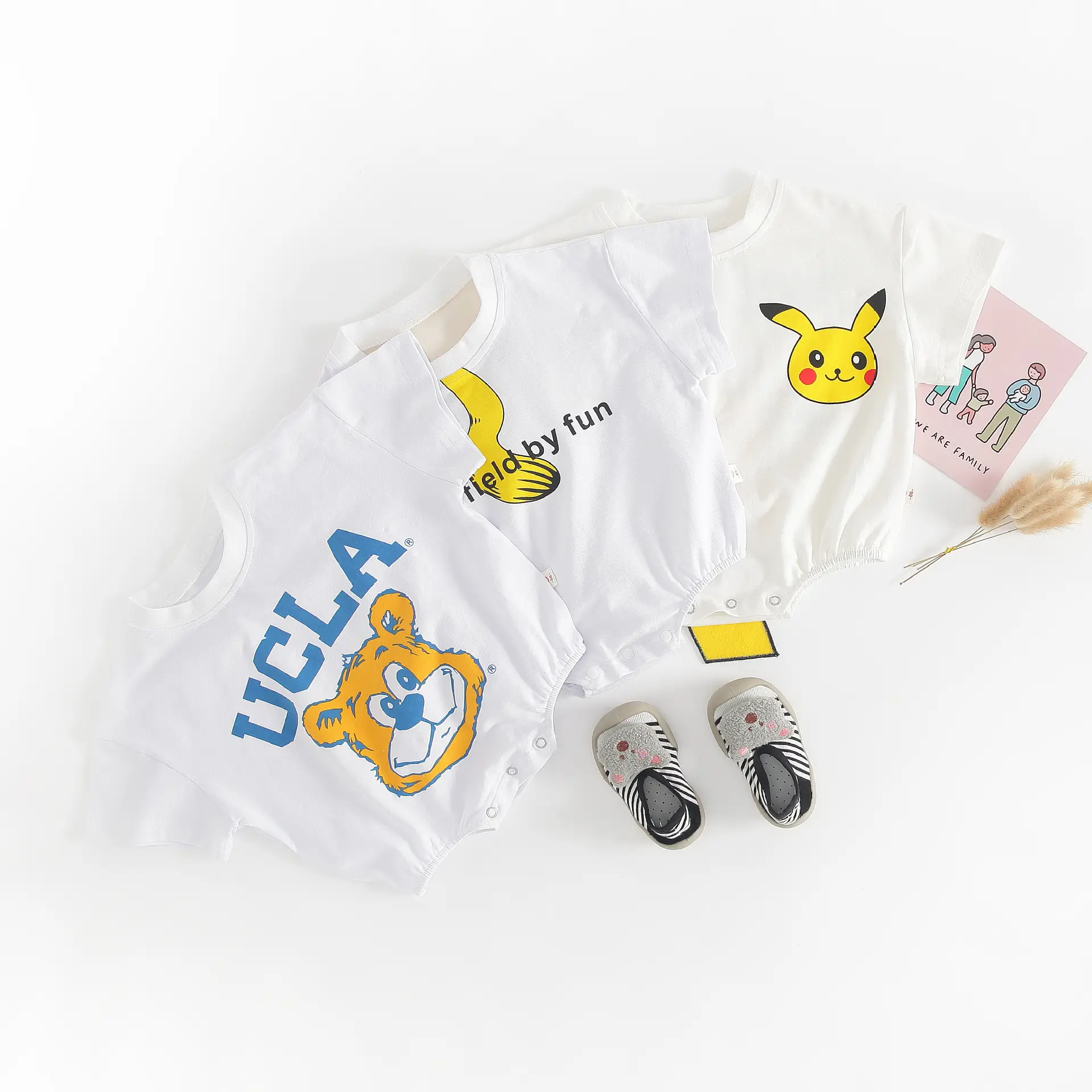 Yellow Pikachu Short Sleeve Socks for Baby