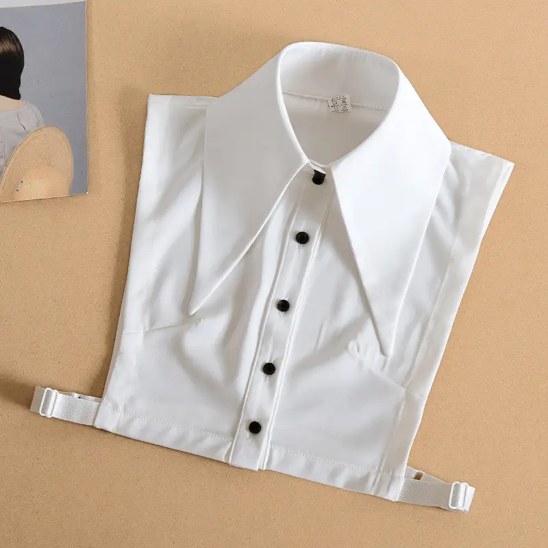 White Korean Style Fake Collar Sweater for Women