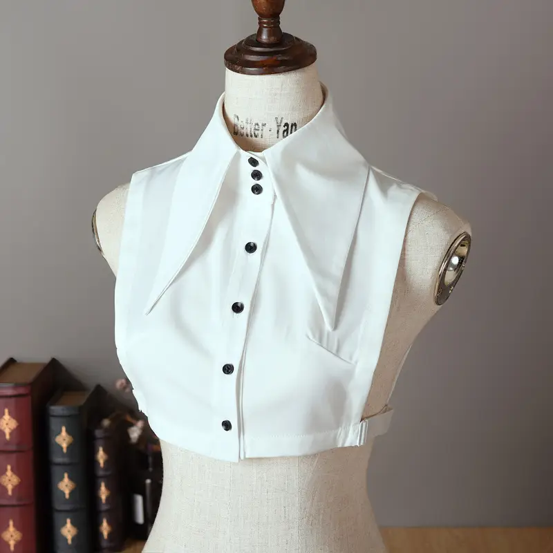 White Korean Style Fake Collar Sweater for Women