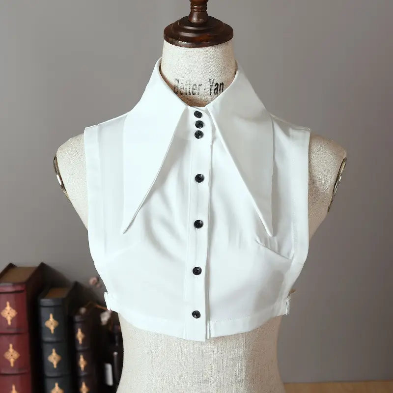 White Korean Style Fake Collar Sweater for Women