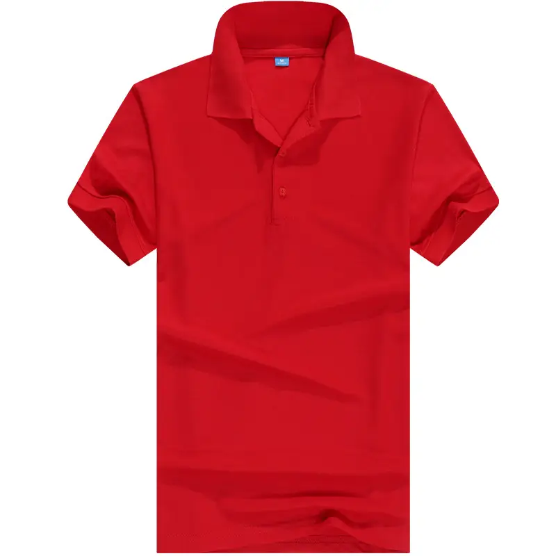 Men's Red Short-Sleeve Polo Shirt with Embroidery - Image 2