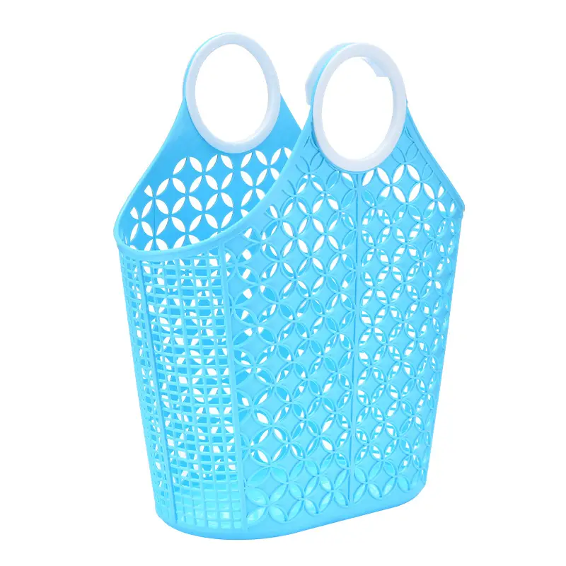 Portable Bath Basket Green Rattan Plastic Storage Frame - Image 3