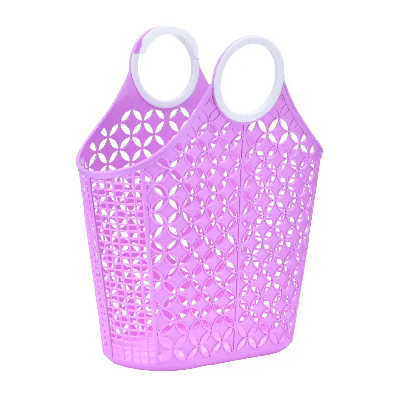 Portable Bath Basket Green Rattan Plastic Storage Frame - Image 2