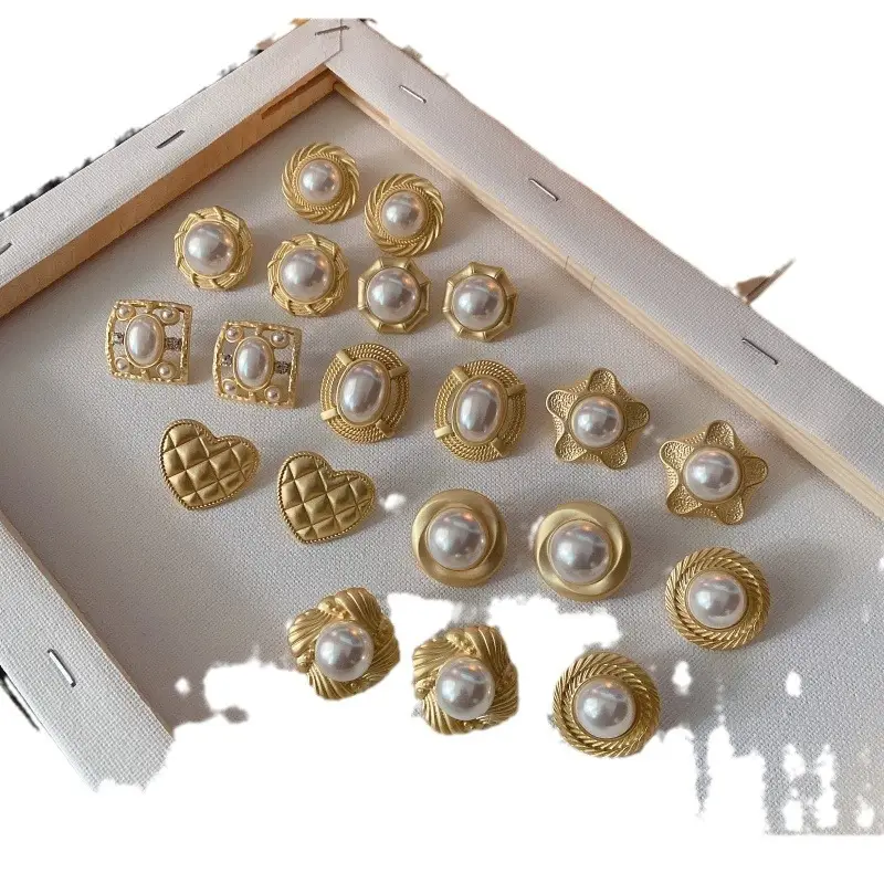 Qingdao Pearl Earrings Gold Plated Round Hollow - Image 9