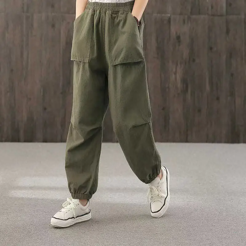 New Style Loose Pleated Trousers Beige with Pocket Design - Image 3