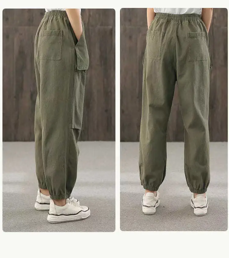 New Style Loose Pleated Trousers Beige with Pocket Design - Image 5