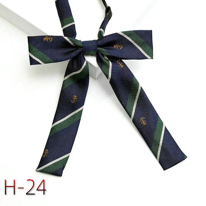 Maroon Striped Japanese Style Tie for Girls Kids
