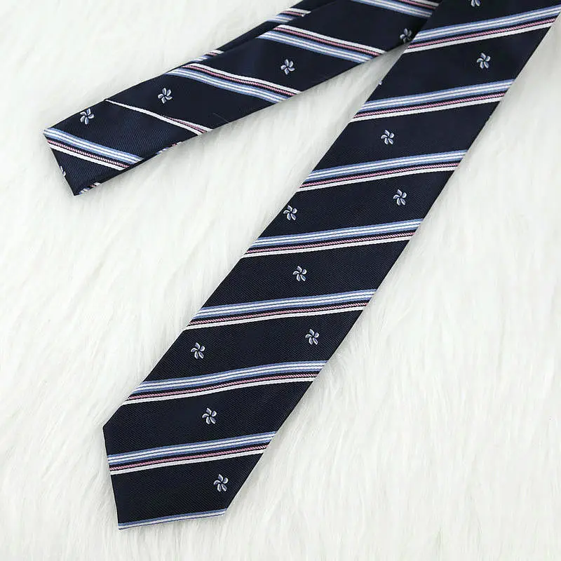 Maroon Striped Japanese Style Tie for Girls Kids