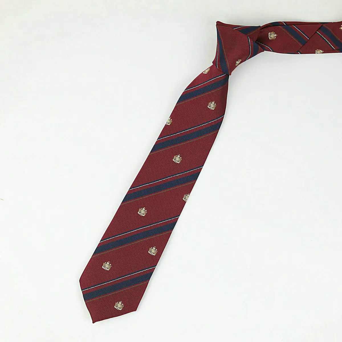 Maroon Striped Japanese Style Tie for Girls Kids