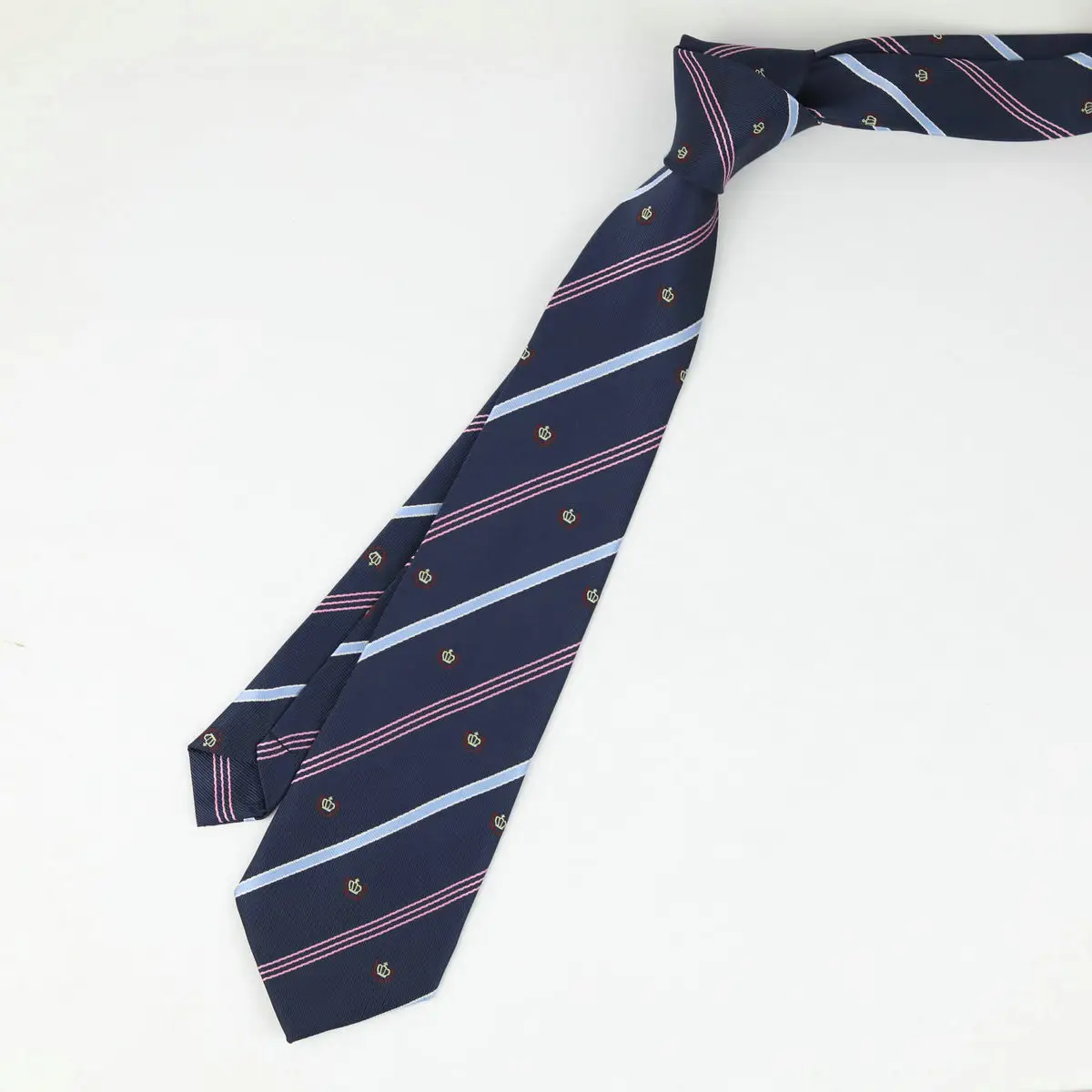 Maroon Striped Japanese Style Tie for Girls Kids