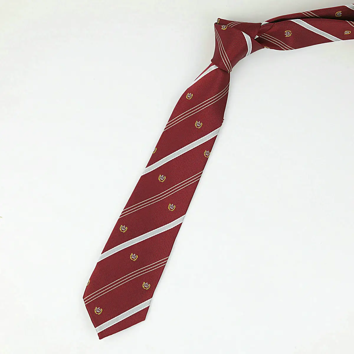 Maroon Striped Japanese Style Tie for Girls Kids