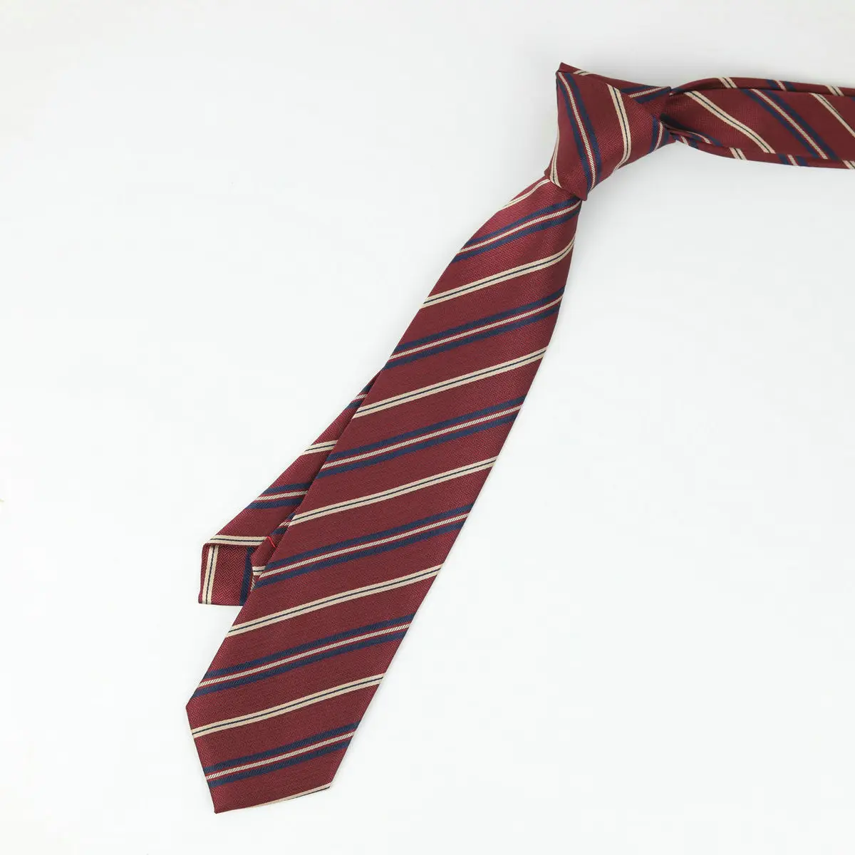 Maroon Striped Japanese Style Tie for Girls Kids