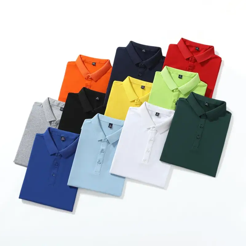 Light Blue Mercerized Cotton Polo Shirt with Embroidered Design - Image 17