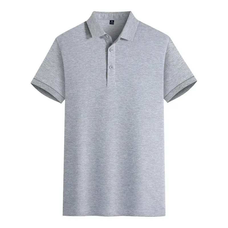 Light Blue Mercerized Cotton Polo Shirt with Embroidered Design - Image 4