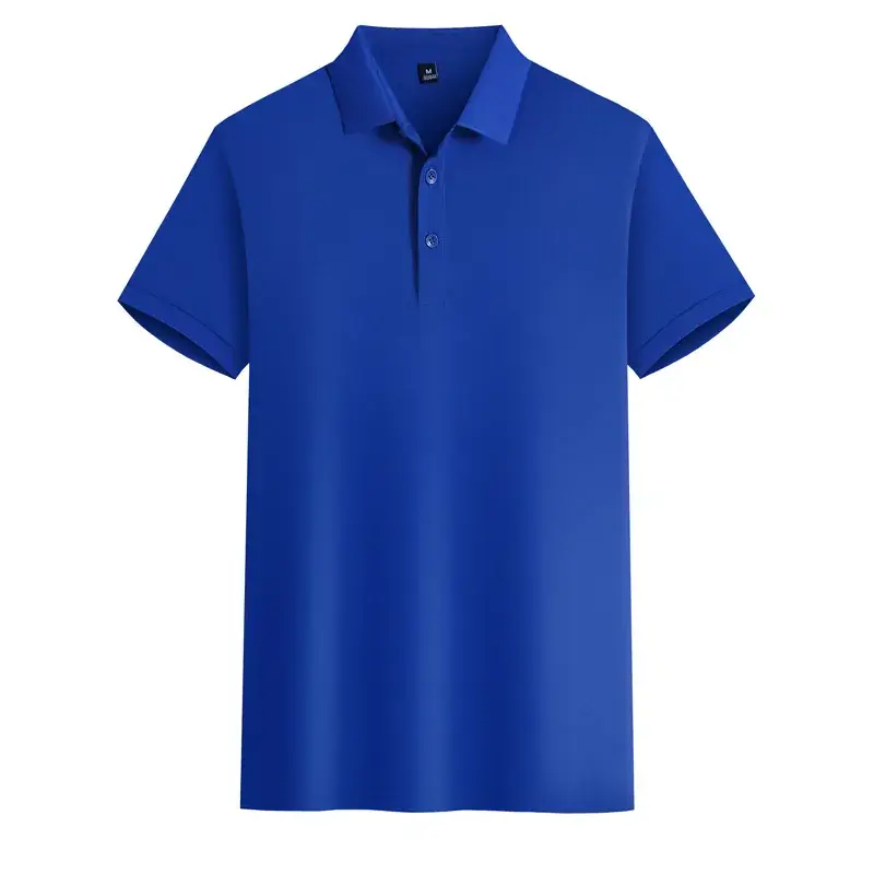 Light Blue Mercerized Cotton Polo Shirt with Embroidered Design - Image 6