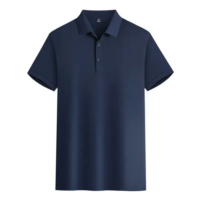 Light Blue Mercerized Cotton Polo Shirt with Embroidered Design - Image 7