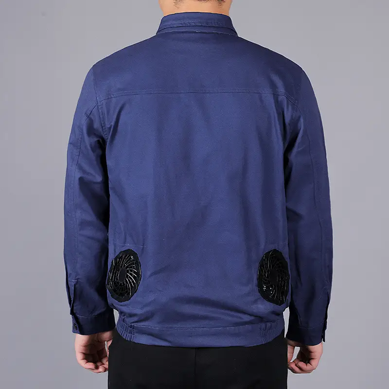 Men Navy Camo Electric Fan Jacket with 3-Stage Flow - Image 6