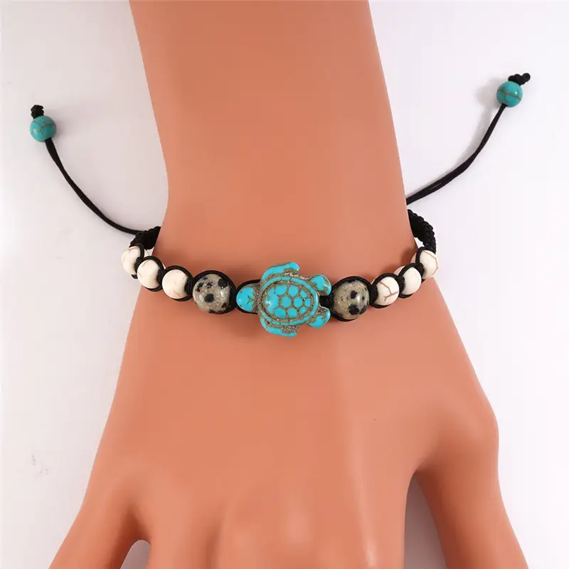 Turquoise Floral Beaded Bracelet for Women - Image 5