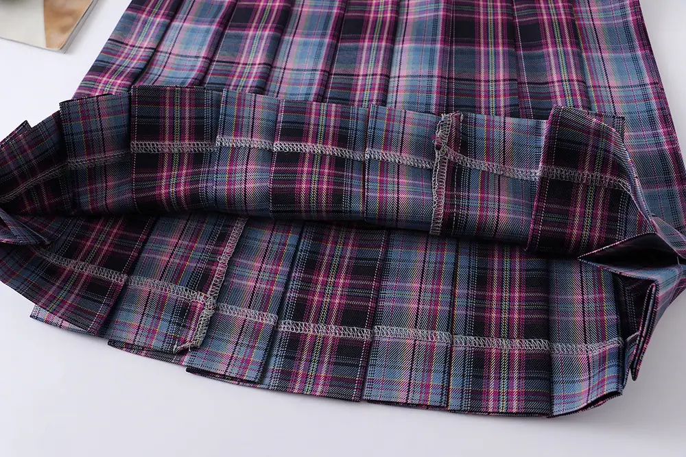 Japanese Style Plaid Skirt 48cm High Waist - Image 12