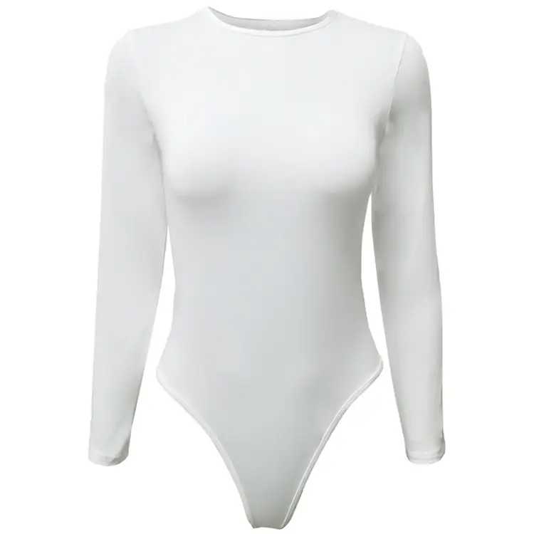 Women's Green Long Sleeve Tight Jumpsuit Bodysuit — feature 15
