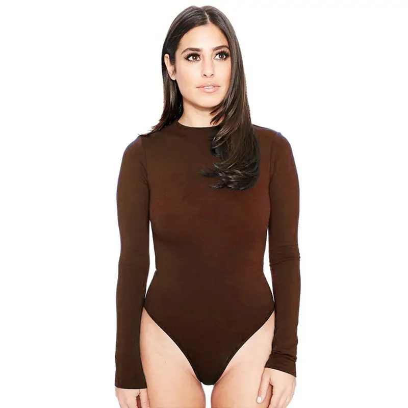 Women's Green Long Sleeve Tight Jumpsuit Bodysuit